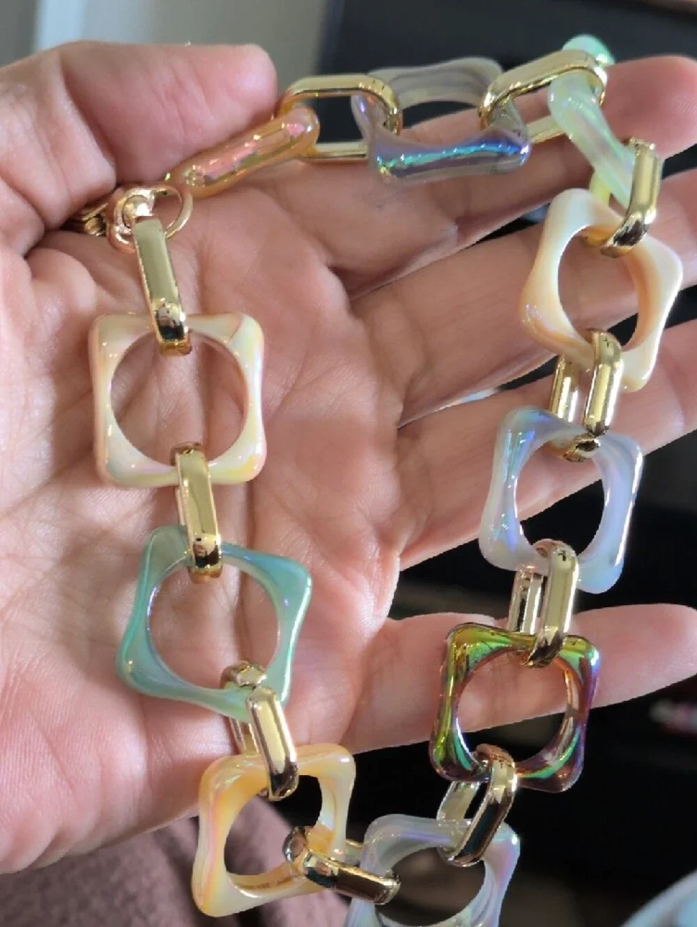 Iridescent Multi-Color Chain Strap Extender Or Bag Charm